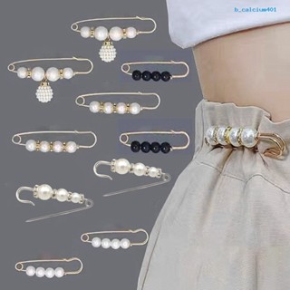 Calciumsp Flower Shape Anti-Exposure Women Brooch Pin Shining Rhinestone Faux Pearls Safety Pin Costume