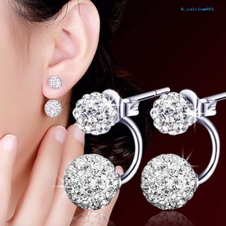 Calciumsp Fashion Women Rhinestone Inlaid Ball Shape Pendant Stud Earrings Jewelry Gift