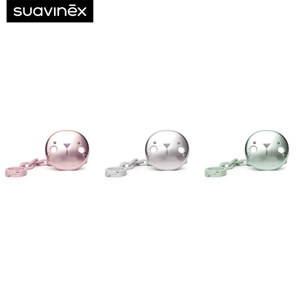 Suavinex สายคล้องจุกหลอก Premium soother clip ลาย HYGGE เหมาะสำหรับอายุ +0 เดือน