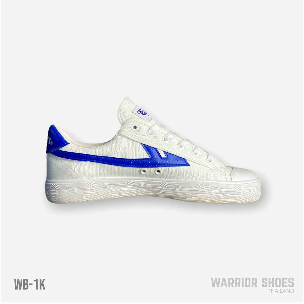 ▧Warrior shoes รองเท้าผ้าใบ รุ่น WK-1K สี White/ Blueรองเท้าผ้าใบผู้ชาย