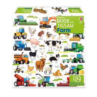 Asia Books หนังสือภาษาอังกฤษ BOOK &amp; JIGSAW: FARM (49 PCS)