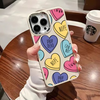 เคสโทรศัพท์มือถือ ซิลิโคน กรอบโลหะ ลายหัวใจ แฟชั่น สําหรับ iphone 14ProMax 11 13 12 7Plus 8 X XS Max