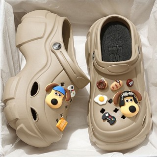 8cm EVA platform shoes cute cartoon hole shoes women non-slip Baotou sandal and slippers