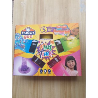 Elmers gue 5 jars of premade slime Fun time เอลเมอร์สสไลม์ฟันไทม์เซ็ท