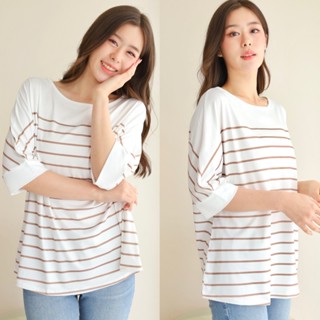 Butterfly Stripes Blouse มีหลายขนาด สวมใส่สบาย สไตล์เกาหลี