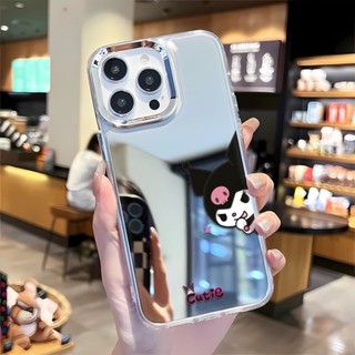 เคสโทรศัพท์มือถือ กรอบโลหะ กระจก ลายการ์ตูนคุโรมิ แฟชั่น สําหรับ iphone 14 pro max 11 12 13 8 7 Plus X XR XSMax