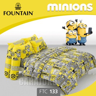 FOUNTAIN ชุดผ้าปูที่นอน มินเนียน Minions FTC133 สีเหลือง #ฟาวเท่น ชุดเครื่องนอน ผ้าปู ผ้าปูเตียง ผ้านวม Minion