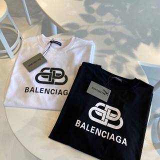 Balenciaga เสื้อยืดแขนสั้น ผ้าฝ้าย พิมพ์ลายตัวอักษร ขนาดใหญ่ สําหรับผู้ชาย และผู้หญิง