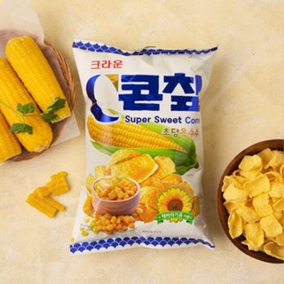 ขนมเกาหลี คราวน์ คอร์น ชิพ ขนมเกาหลี crown corn chip chodang Corn Flavor 70g 크라운 콘칩 초당옥수수맛 New product