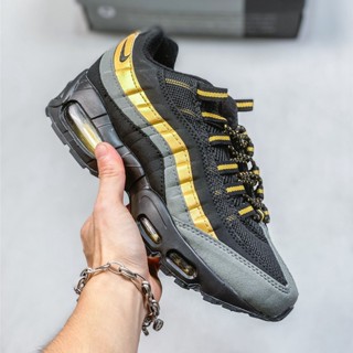 N_ike Air MAX 95 รองเท้าผ้าใบ รองเท้าวิ่ง ลําลอง สีดํา และสีขาว สําหรับผู้ชาย และผู้หญิง