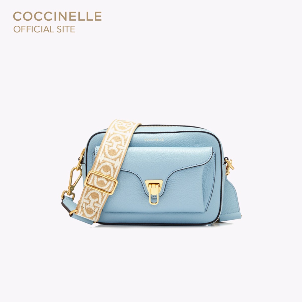 COCCINELLE กระเป๋าสะพายผู้หญิง รุ่น BEAT SOFT RIBBON CROSSBODY BAG 150201 สี AQUARELLE BLUE