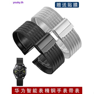 สายนาฬิกาข้อมือ สเตนเลส สีดํา สําหรับ Huawei watch GT 2 3 pro 22 มม. 0703