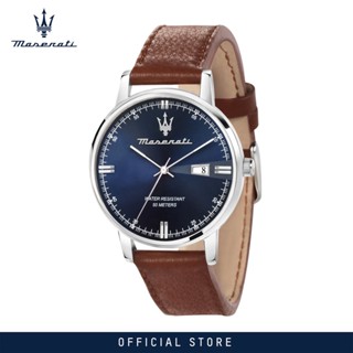 [2 Years Warranty] Maserati Eleganza 42mm Brown Leather Mens Quartz Watch R8851130003