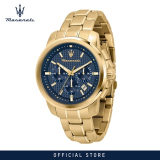 [2 Years Warranty] Maserati Successo 44mm Gold Stainless Steel Mens Quartz Chronograph Watch R8873621021