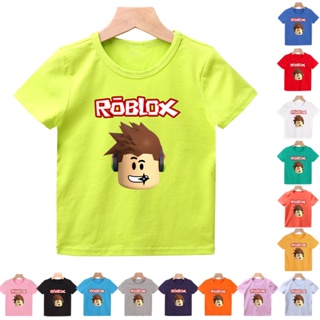 ใหม่เสื้อยืดลําลองสําหรับเด็กผ้าฝ้ายแขนสั้นพิมพ์ลายการ์ตูน Roblox