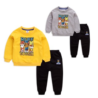 **ใหม่ ชุด** 8 Colors Kids Paw Partol Cartoon Long Sleeve Cotton  Sweater+ Pants Set