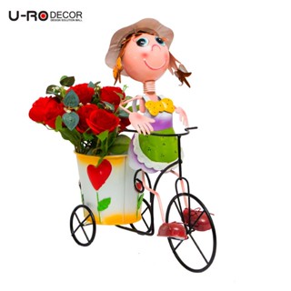 U-RO DECOR กระถางดอกไม้ รุ่น BIKE-GIRL กระถาง ตกแต่งบ้าน กระถางมินิมอล กระถางต้นไม้ กระถางแต่งบ้าน กระถางราคาถูก