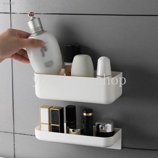 Simple Style Wall Mounted Cosmetic Holder Facial Cleanser Toiletries Storage Rack Bathroom Organizer Box Punch-free Mult