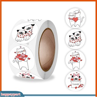 (happaypart) 1 Roll Animal Pattern Stickers Adorable Sealed Art Paper Valentines Day Cute Sticker for Birthday