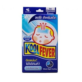 Koolfever แผ่นเจลลดไข้ สำหรับเด็ก Whole Night Cooling 6 แผ่น/กล่อง