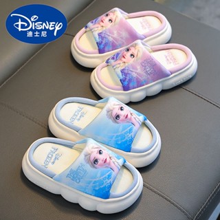 ♦▫Disney Aisha Princess ฤดูใบไม้ผลิและฤดูใบไม้ร่วงรองเท้าแตะผ้าลินินเด็กผู้หญิงระบายอากาศได้ลื่นหนาด้านล่างรองเท้าแตะพื้