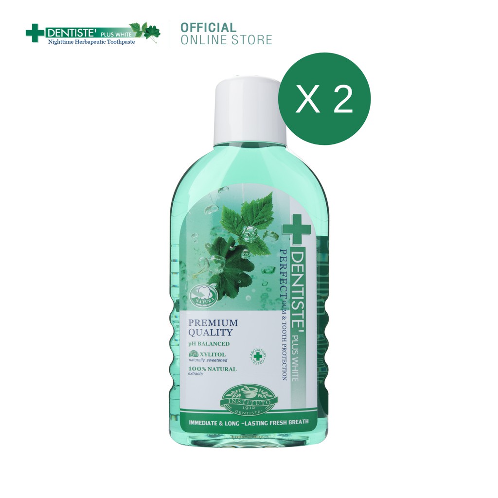 (แพ็ค 2ชิ้น) Dentiste' Oral Rinse น้ำยาบ้วนปาก ลดกลิ่นปากและแบคทีเรีย ส่วนผสมจากธรรมชาติ ขนาด 450ML. เดนทิสเต้