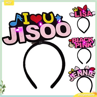 (shopeestore) ที่คาดผม ลายการ์ตูน BLACKPINK LISA ROSE แบบกระพริบแสง สําหรับคอนเสิร์ต