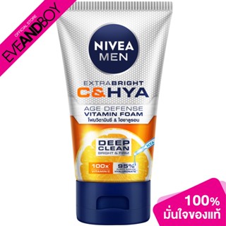 NIVEA - Men Bright C&amp;HYA Age Wash (100g.) โฟมล้างหน้าสำหรับผู้ชาย