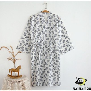 👍ชุดคลุมอาบน้ำ ชุดนอนแบบผูก ผ้าฝ้ายซับน้ำ ยูกาตะ กิโมโน Yukata Kimono【NaiNai 128】