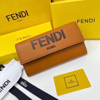 [พร้อมส่ง] Fendi กระเป๋าสตางค์ ใบยาว ใส่บัตรได้ เปลี่ยนแนวตั้ง