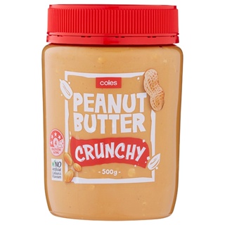 โคลส์เนยถั่วลิสงชนิดบดหยาบ 500กรัม  /  Coles Peanut Butter Crunchy 500g.