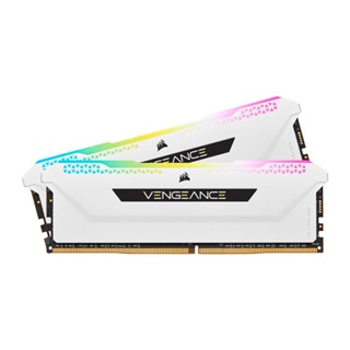 คอมพิวเตอร์ || 16GB (8GBx2) DDR4 3600MHz RAM (หน่วยความจำ) CORSAIR VENGEANCE RGB PRO SL (WHITE) (CMH16GX4M2D3600C18W)