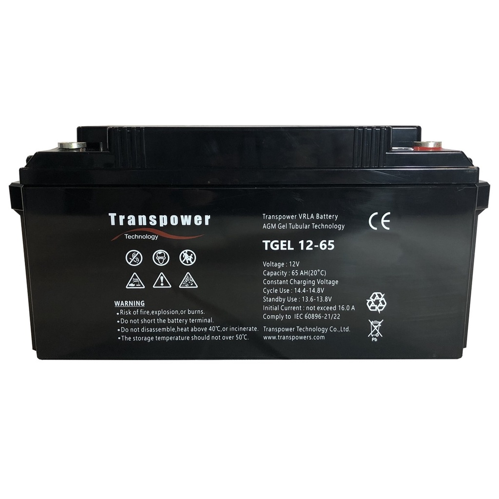 แบตเตอรี่เจล 12V 65Ah Transpower AGM Battery