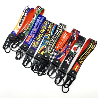 Motorcycle Accessorie Polyester Embroidery Keychain Pendant Key Ring Hanging Buckle Lanyard Key Chain For PIAGGIO Vespa