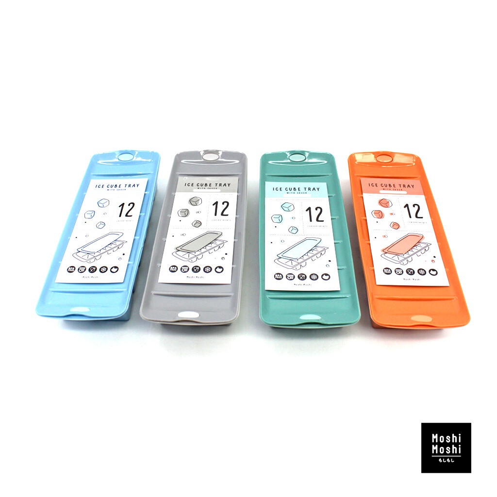 Moshi Moshi ช่องทำน้ำแข็งใหญ่ มีฝาปิด 12 ช่อง พิมพ์ทำน้ำแข็ง ถาดทำน้ำแข็ง