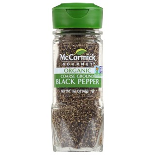 แม็คคอร์มิคออร์แกนิคพริกไทยดำบดหยาบ 45กรัม  /  Mccormick Organic Coarse Ground Black Pepper 45g.