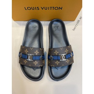 [EUR Size] LV LOUIS VUITTON รองเท้าแตะหนัง โมโนแกรม หรูหรา สําหรับผู้ชาย TT3195