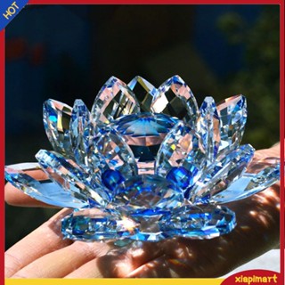 &lt;xiapimart&gt; Artificial Quartz Crystal Lotus Flower Figurine Wedding Party Decor Souvenir