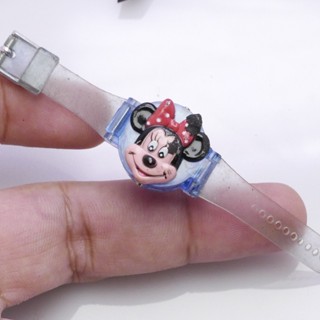 นาฬิกา Vintage มือสองญี่ปุ่น MICKY MOUSE  lcd LADY หน้าปัดการ์ตูน หน้าปัด 18มม