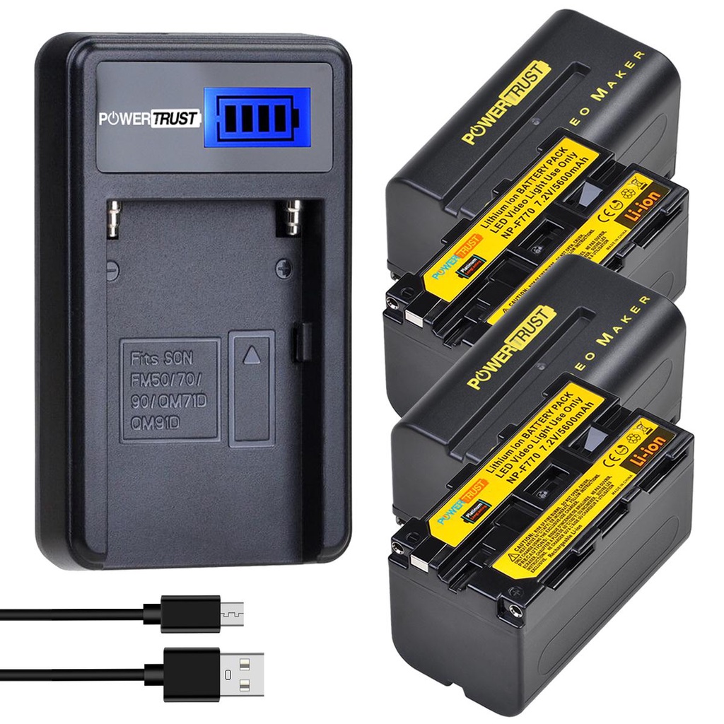NP-F750 NPF770 5600MAh ไฟวิดีโอ LED แบตเตอรี่ LCD USB Charger สำหรับ Yongnuo YN300 III YN-300 III Se