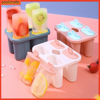 &lt;Soulmate&gt; แม่พิมพ์ไอศกรีม PP 4 ช่อง ปลอด BPA สําหรับทําไอศกรีม ไอศกรีม DIY