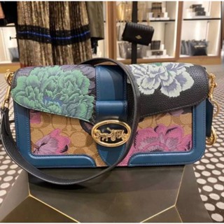 💐🌺NEW COACH GEORGIE SHOULDER BAG IN SIGNATURE CANVAS WITH KAFFE FASSETT PRINT (COACH 6020)