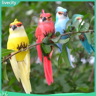 {livecity} รายละเอียดที่สวยงามนกเทียมสําหรับสวนโฟมปลอมสัตว์นกแก้วจําลองงานฝีมือด้วยมือ