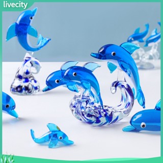 livecity| รูปปั้นปลาโลมาน่ารัก ขนาดเล็ก สีสันสดใส สําหรับตกแต่งบ้าน