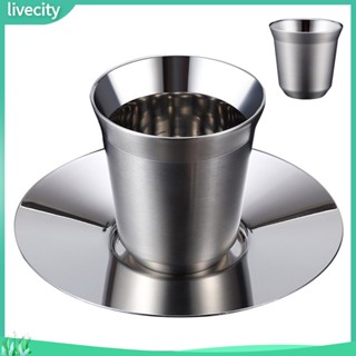 {livecity} 80/160ml Double Wall Heat Insulation Stainless Steel Espresso Coffee Vacuum Cup