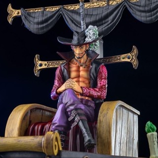 Figure [รุ่นคุณภาพสูง] One Piece Fighting Hawkeye POPMAX Qiwuhai Hawkeye Mihawk Sword Qi ฉากเทคนิคพิเศษทำมือตกแต่งขนาดให