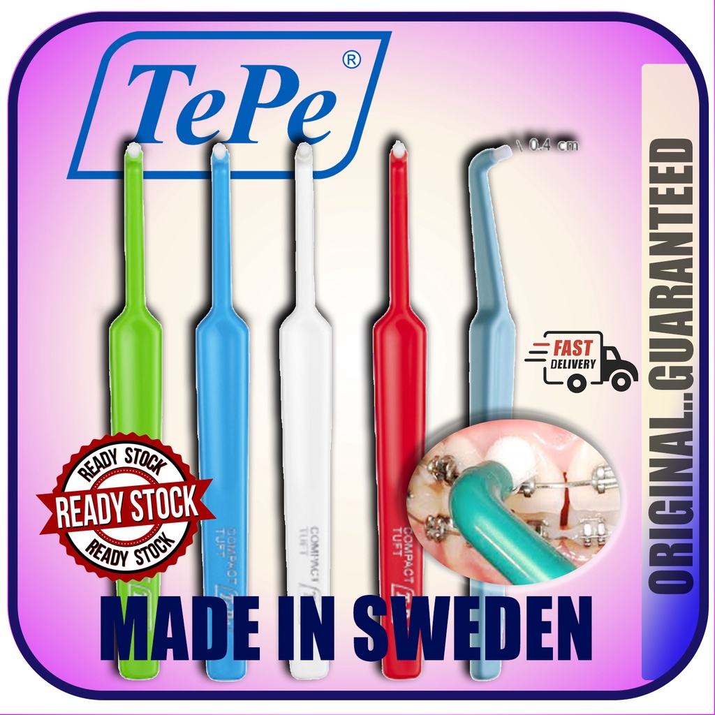 ❤❤❤��Tepe Compact Tuft single tufted Special soft toothbrush or interdental brush for braces, implan