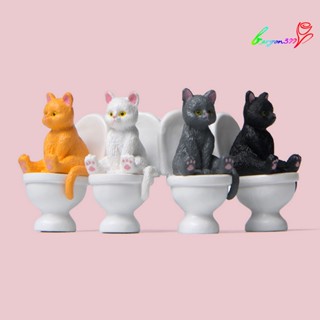 【AG】Cat Figures High Simulation Vivid Expression Decoration Accessories Sitting Miniature Cat Animal Toy for