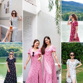 Chic No.9 : Dress - Slit ลายใหม่ เดรสออกงาน 👋ปัดซ้ายที่รูปเพื่อดูขนาดสินค้า