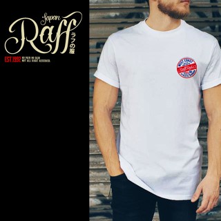 เสื้อยืด raff  สีขาวแขนสั้น ผ้า Cotton 100% สวมใส่สบายระบายอากาศได้ดี